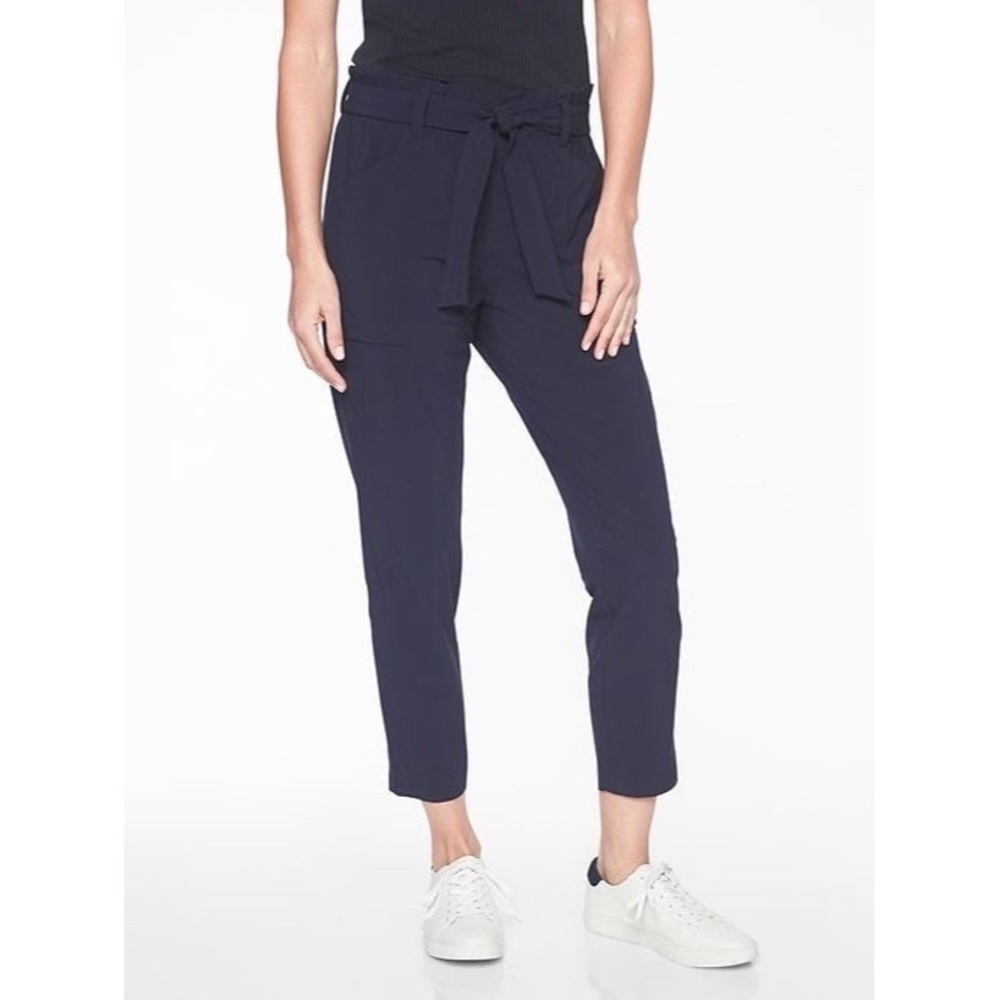Athleta paper bag waistline Skyline Pant II in Navy